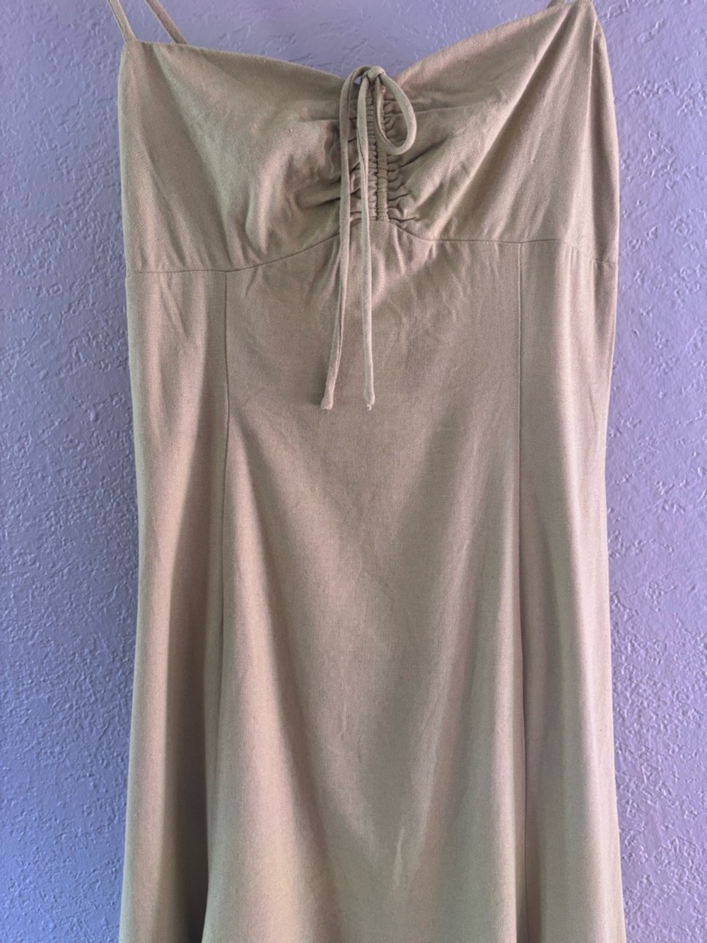 Love Bonito Linen Blend Midi Dress Sage Green Minimalist Slip Dress Size S - Picture 4 of 6